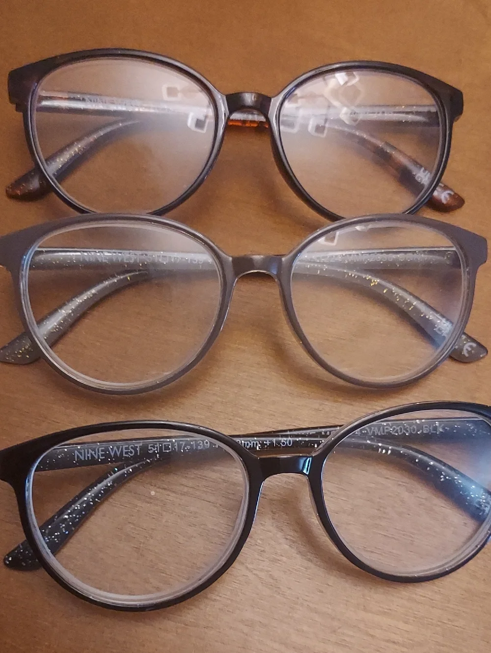 Classic Women's Eyeglasses Set - Gray & Brown Frames